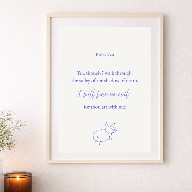 I Will Fear No Evil Psalm 23:4 Christian Poster (Créateur téléchargé)