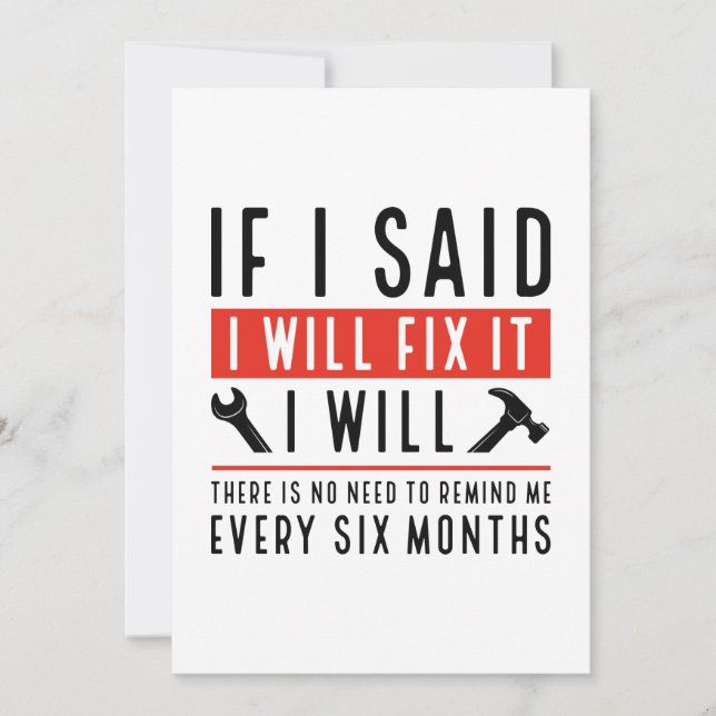 I Will Fix It Thank You Card (Front)