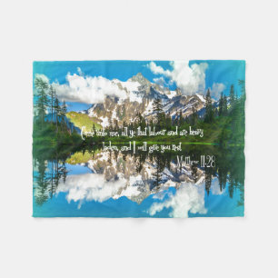I will give you rest Bible Verse Fleece Blanket