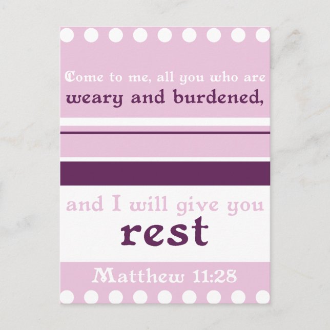 I Will Give You Rest Postcard (Front)