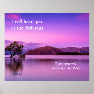 I Will Hear you in the Stillness Purple Poster 