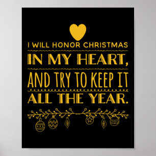 I Will Honour Christmas In My Heart (scrooge Quote Poster