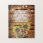 I Will Hope In Him Bible Verse Sunflower Jigsaw Puzzle<br><div class="desc">This inspirational puzzle is sure to be a family favourite.</div>