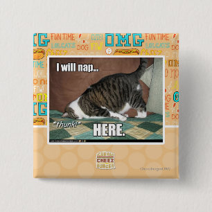 I will nap here 2 inch square button