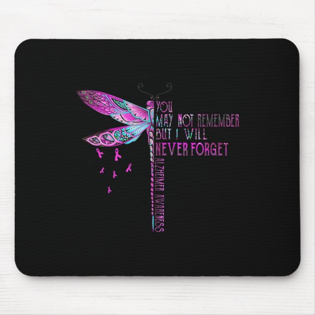 I Will Never Forget Heimerheimer Awareness Men Wom Mouse Pad (Front)