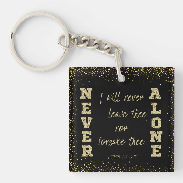 I Will Never Leave Thee, Nor Forsake KJV Scripture Keychain (Front)