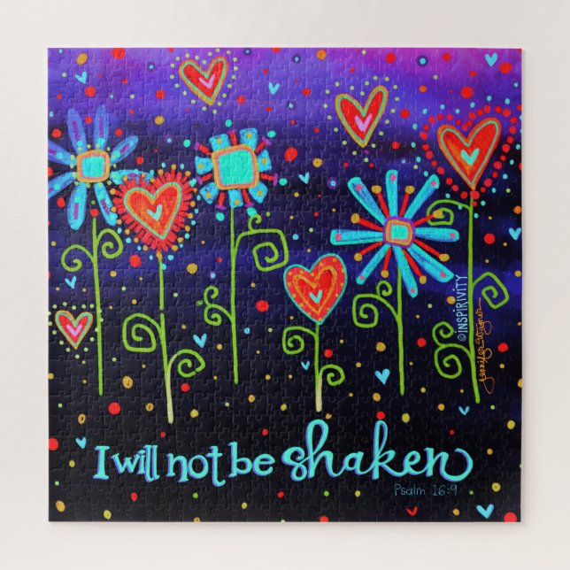 I Will Not be Shaken Inspirivity Encouraging Fun Jigsaw Puzzle (Vertical)