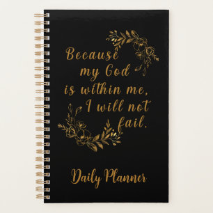 "I Will Not Fail" 5.5" x 8.5" Black Daily Planner