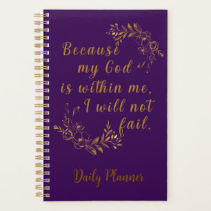 "I Will Not Fail"  5.5" x 8.5" Purple  Planner