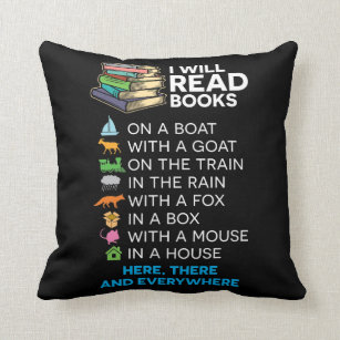 I will read books on a boat and everywhere reading throw pillow