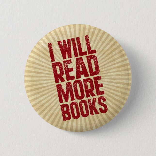 I Will Read More books 2 Inch Round Button (Front)