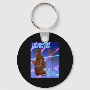 I will read my book instead of doomscrolling keychain