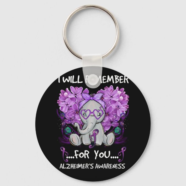 I Will Remember For You Alzheimer's Awareness Keychain (Front)