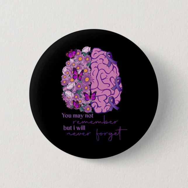 I Will Remember For You Brain Heimerheimer's Aware 2 Inch Round Button (Front)