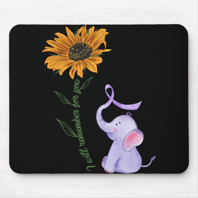 I Will Remember For You Elephant Sunflower Heimerh Mouse Pad (Front)