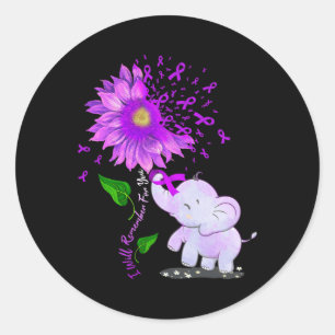 I Will Remember For You Sunflower Alzheimerheimer  Classic Round Sticker