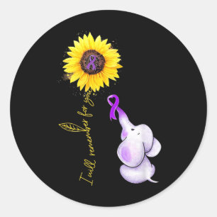 I Will Remember For You Sunflower Elephant Heimerh Classic Round Sticker