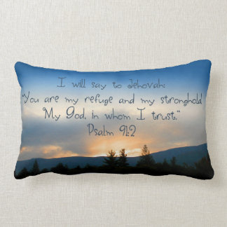 "I will say to Jehovah...you are my stronghold..." Lumbar Pillow