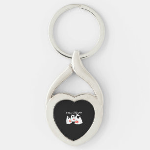 I Will Stab You Ghost Nurse Funny RN Halloween Gho Keychain