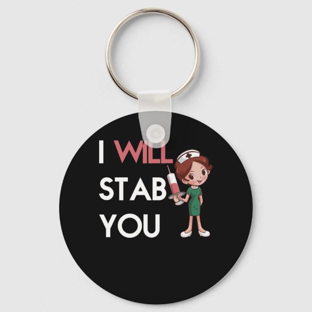 I Will Stab you Keychain (Front)