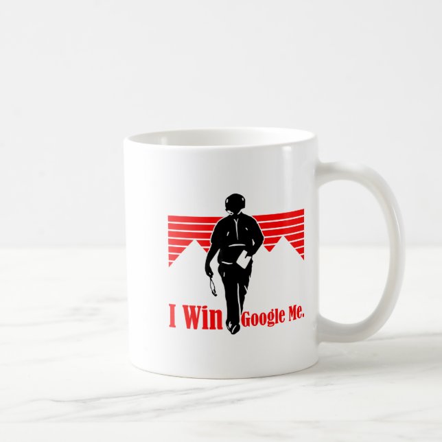 I Win Google Me Motivational Retro Silhouette Shir Coffee Mug (Right)