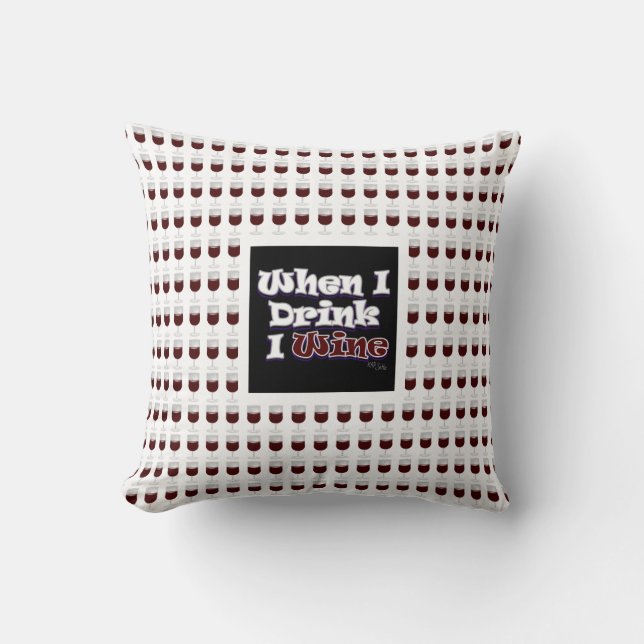 I Wine Throw Pillow (Front)