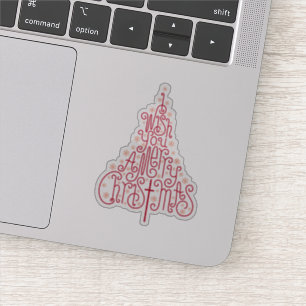 I wish you a merry Christmas, hand lettering tree