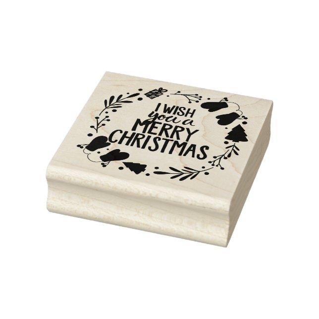 I wish you a Merry Christmas Rubber Stamp (Stamp)