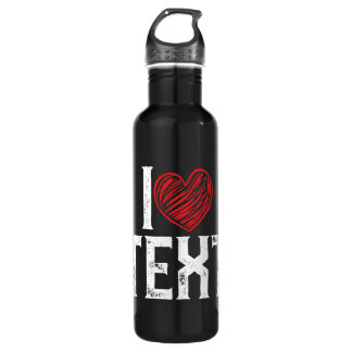 I WITH RED HEART DESIGN 710 ML WATER BOTTLE