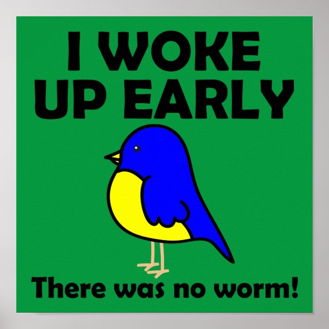 I Woke Up Early There Was No Worm Early Bird Poster (Front)