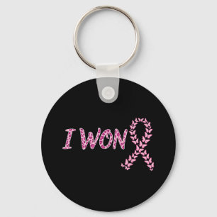 I Won Breast Cancer Awareness Support Pink Ribbon Keychain