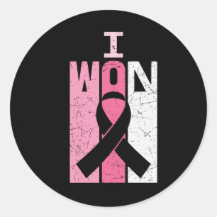 I Won Breast Cancer Awareness Warrior Survivor  Classic Round Sticker