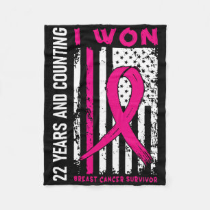I Won Breast Cancer Survivor 22 Year Anniversary C Fleece Blanket
