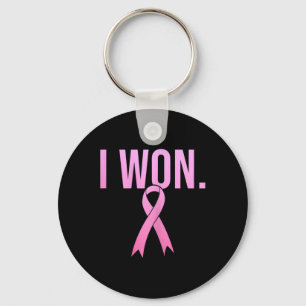 I Won Breast Cancer Survivor Awareness Month Pink  Keychain