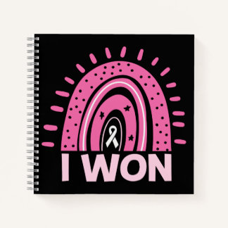 I Won Breast Cancer Survivor Pink Rainbow Journal