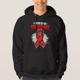 I Won Over Stroke Survivor Red Ribbon Stroke Aware Hoodie