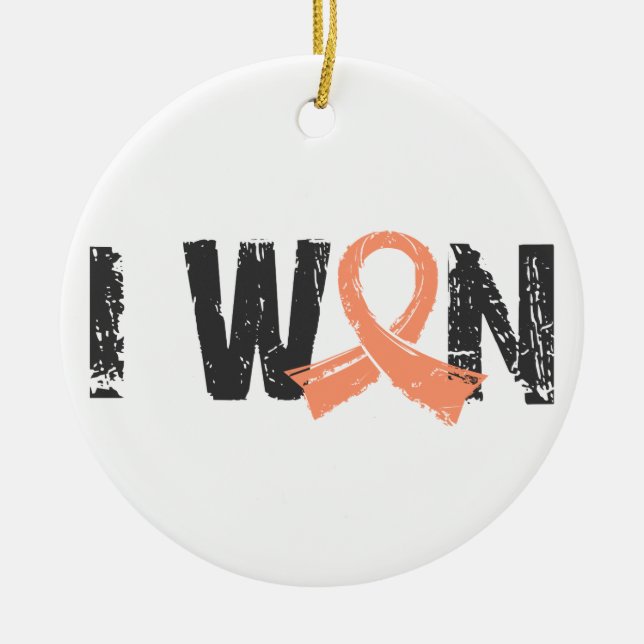 I Won Uterine Cancer Ceramic Ornament (Front)