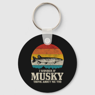 I Wonder If Musky Think About Me Vintage Funny Mus Keychain