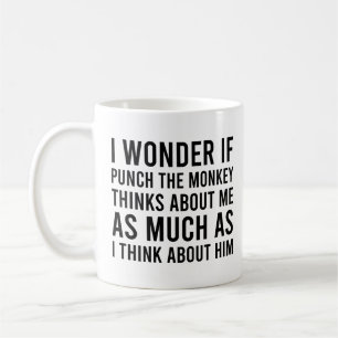 I Wonder if Punch the Monkey Think About Me Monkey Coffee Mug