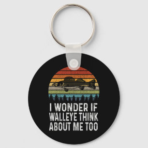I Wonder If Walleye Think About Me Funny Walleye F Keychain