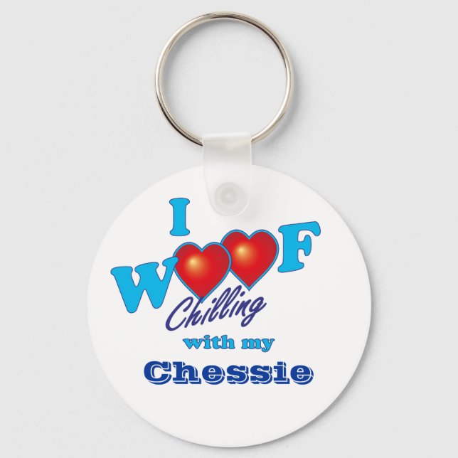 I Woof Chessie Keychain (Front)
