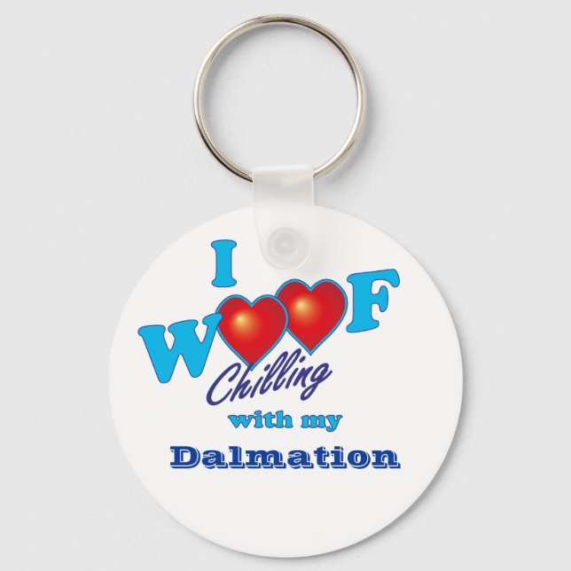 I Woof Dalmation Keychain (Front)
