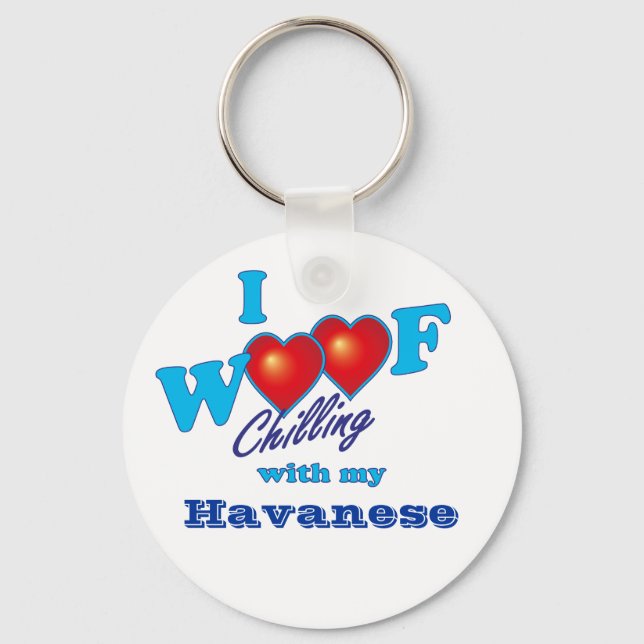 I Woof Havanese Keychain (Front)