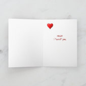 I Woof Love You Boston Terrier Dog Valentine Holiday Card (Inside)