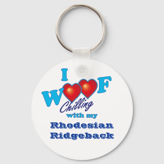 I Woof Rhodesian Ridgeback Keychain (Front)