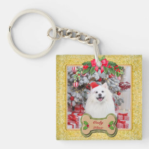 I Woof You A Merry Christmas Personalized Dog Gift Keychain