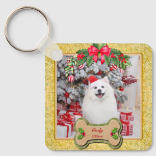 I Woof You A Merry Christmas Personalized Dog Gift Keychain