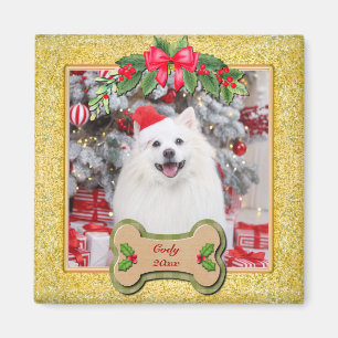 I Woof You A Merry Christmas Personalized Dog Gift Magnet