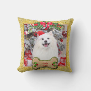 I Woof You A Merry Christmas Personalized Dog Gift Throw Pillow
