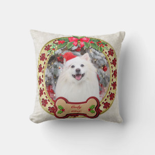 I Woof You A Merry Christmas Personalized Dog Gift Throw Pillow